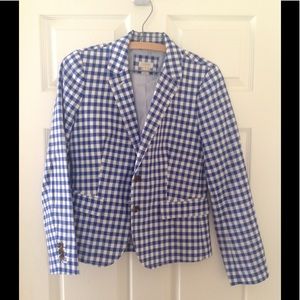 J Crew Factory Gingham Blazer